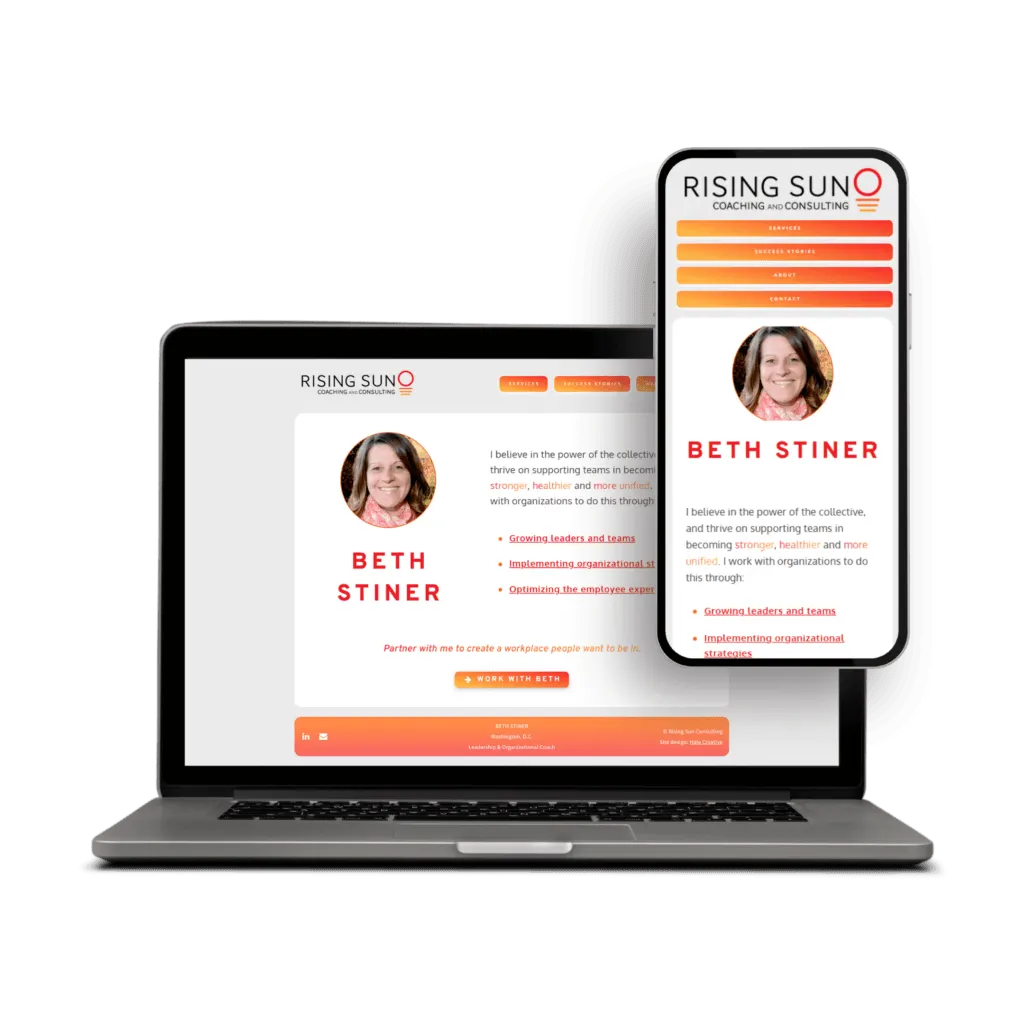 Website design for Rising Sun Coaching & Consulting